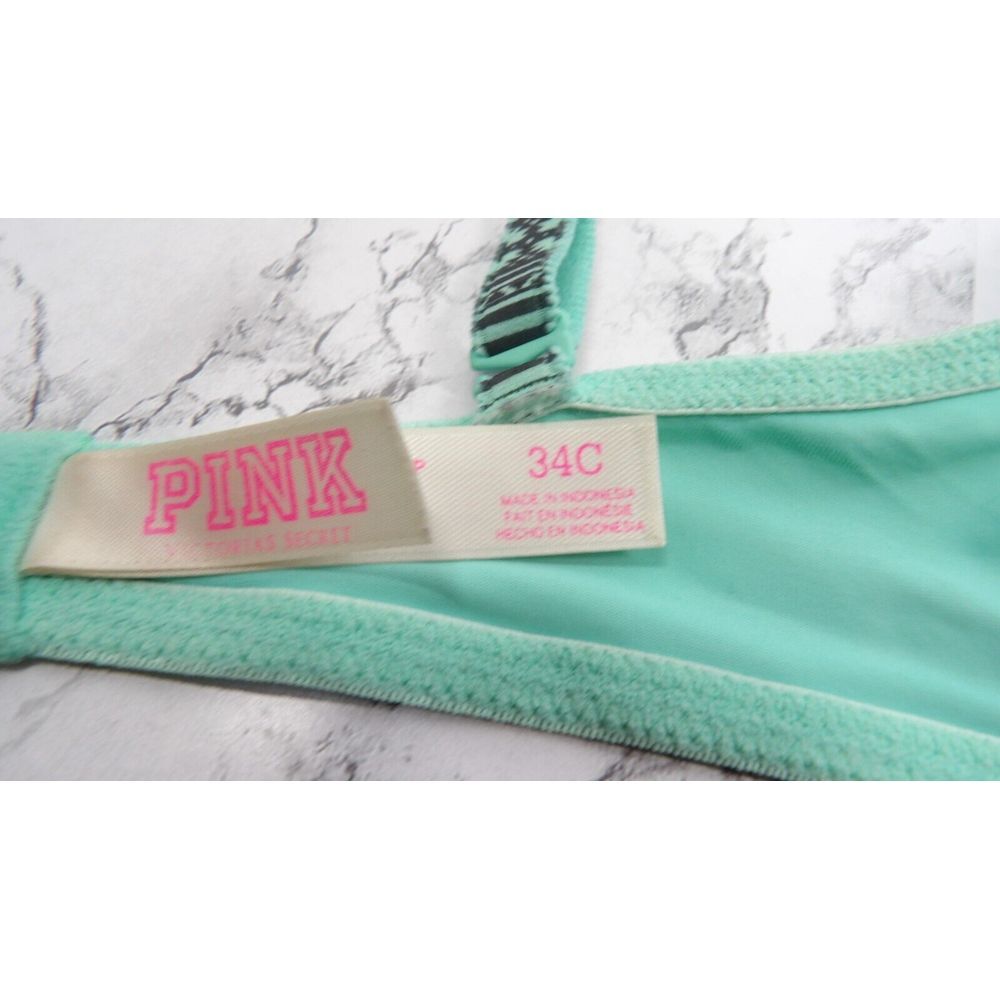 PINK Victoria's Secret Bra Green Underwired Convertible Tribal Print Straps 34C - Picture 10 of 10